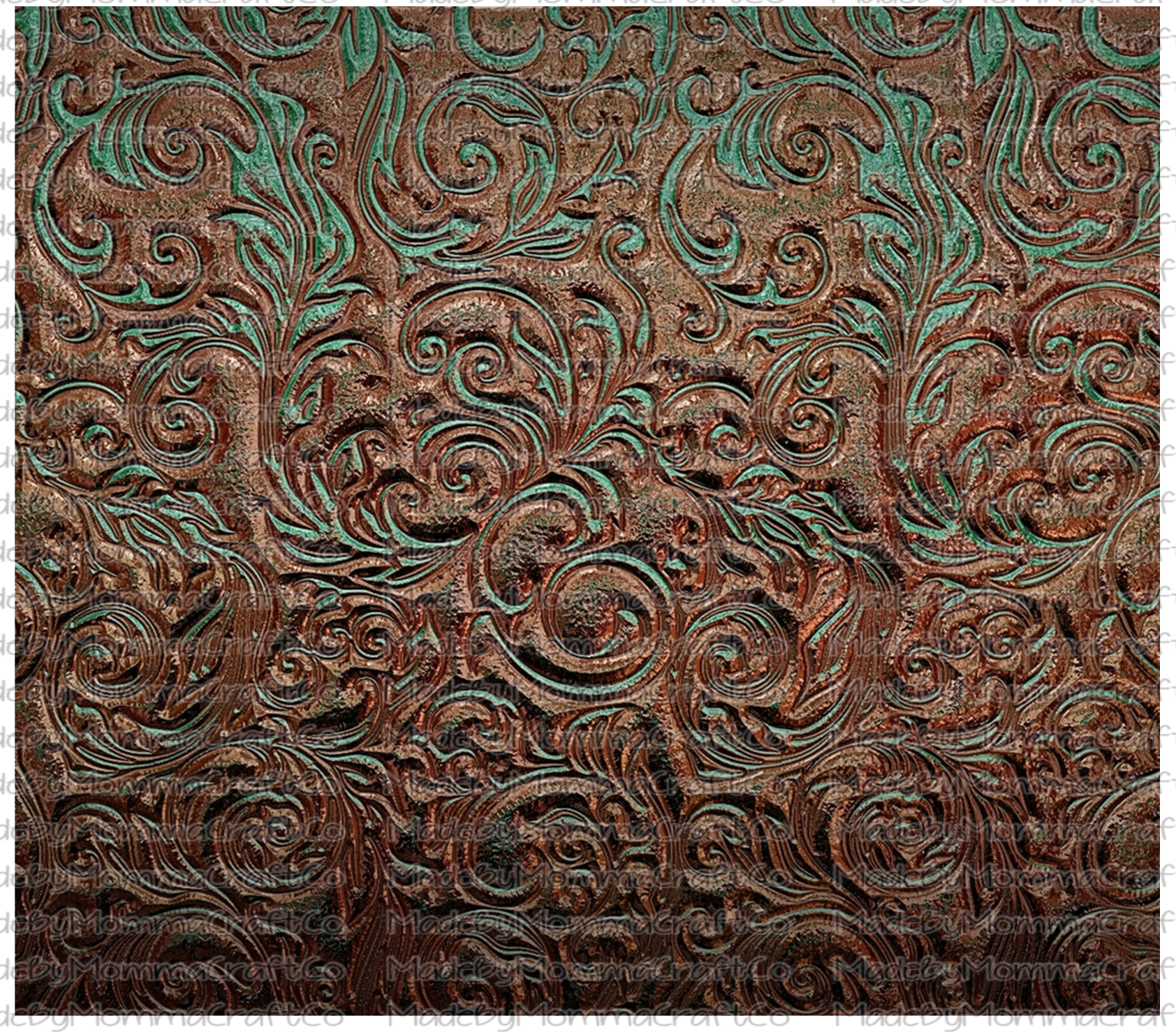 Turquois Leather Sublimation Tumbler Wrap - Or Clear Waterslide Wrap