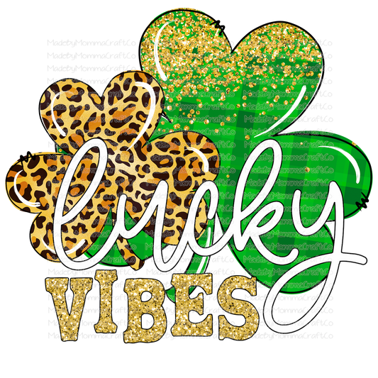 Lucky Vibes Clovers - Cheat Clear Waterslide™ or White Cast Sticker