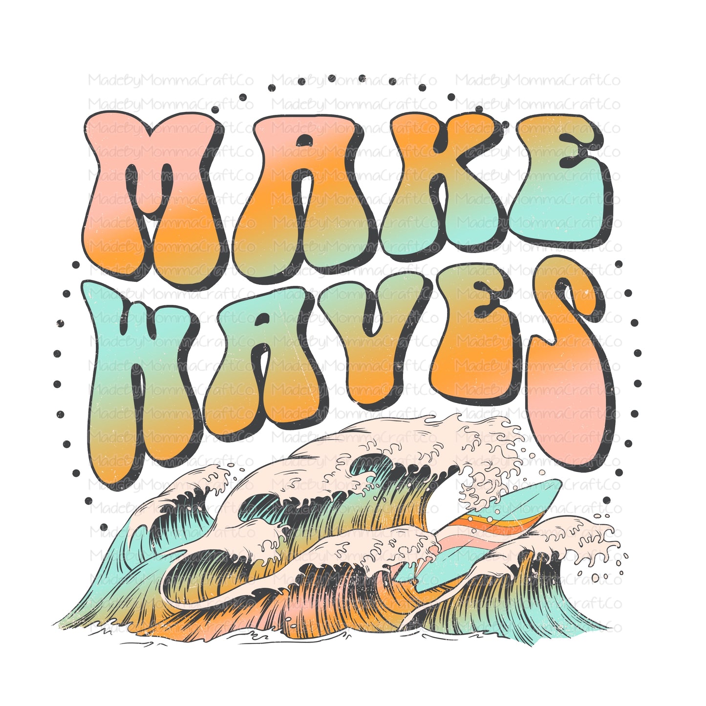 Make Waves Retro Summer - Cheat Clear Waterslide™ or White Cast Sticker