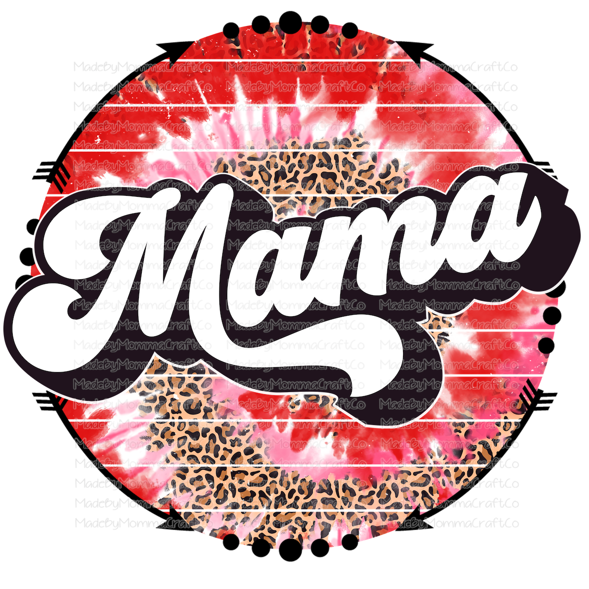 Tie Dye Circle Mama Mini Set - Cheat Clear Waterslide™ or White Cast Sticker