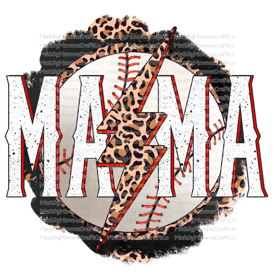 Mama Baseball Leopard Lightning - Cheat Clear Waterslide™ or White Cast Sticker