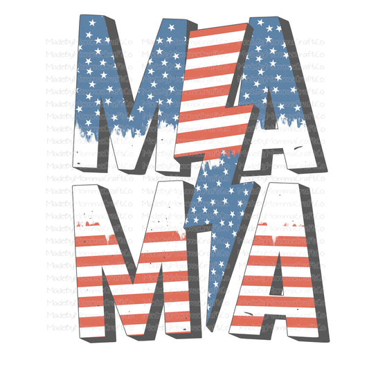 Mama Mini Set Flag Lightning America - Cheat Clear Waterslide™ or White Cast Sticker