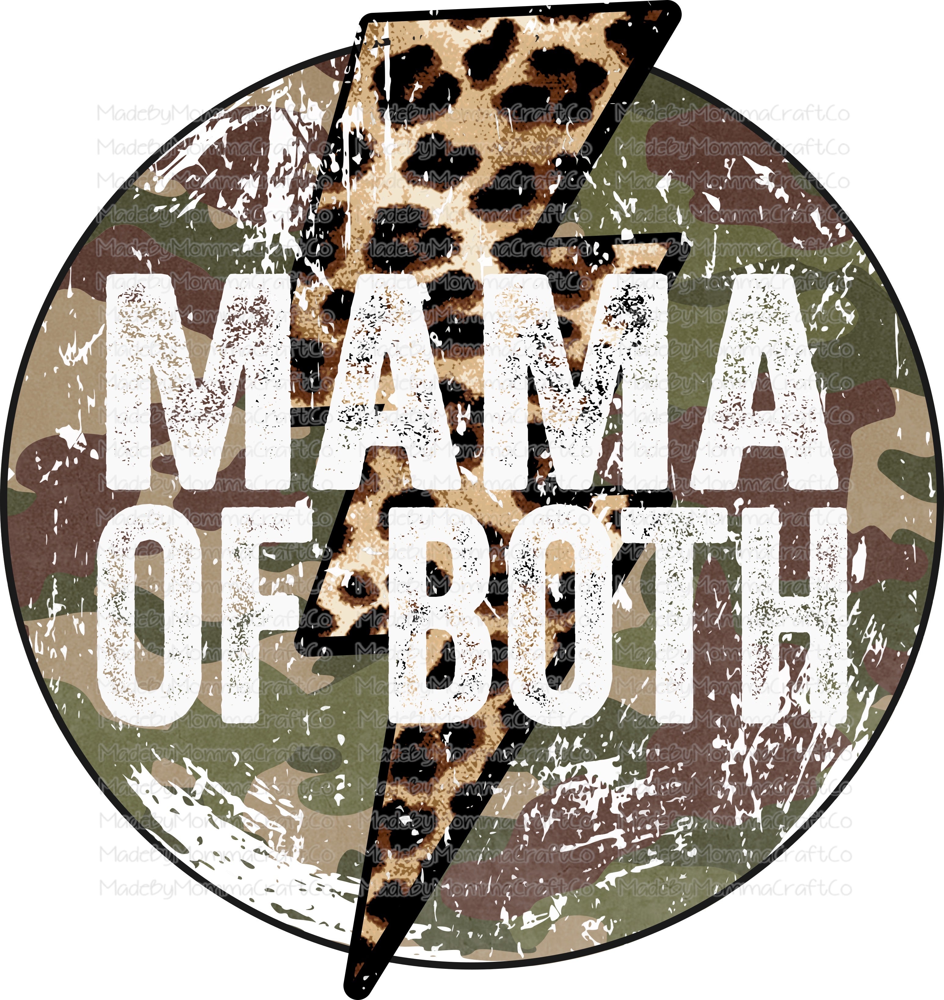 Mama Of Both Camo Lightning Vintage - Cheat Clear Waterslide™ or White Cast Sticker