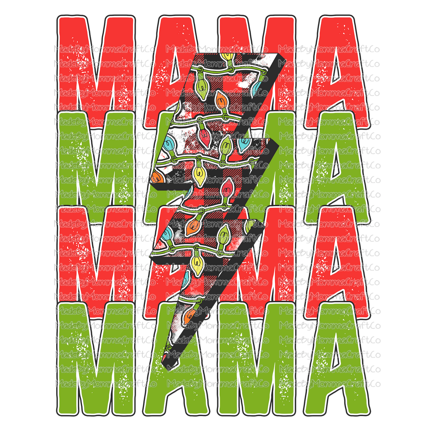 Stacked Christmas Lightning Mama Mini Set - Cheat Clear Waterslide™ or White Cast Sticker