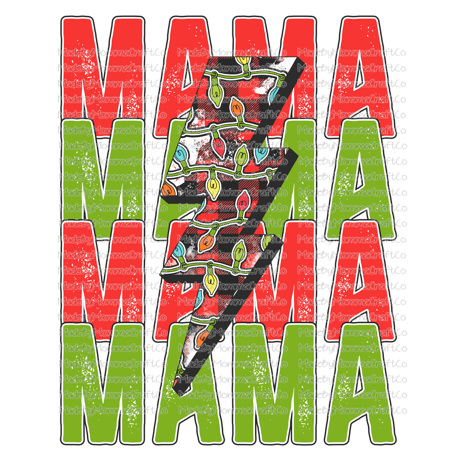 Stacked Christmas Lightning Mama Mini Set - Cheat Clear Waterslide™ or White Cast Sticker