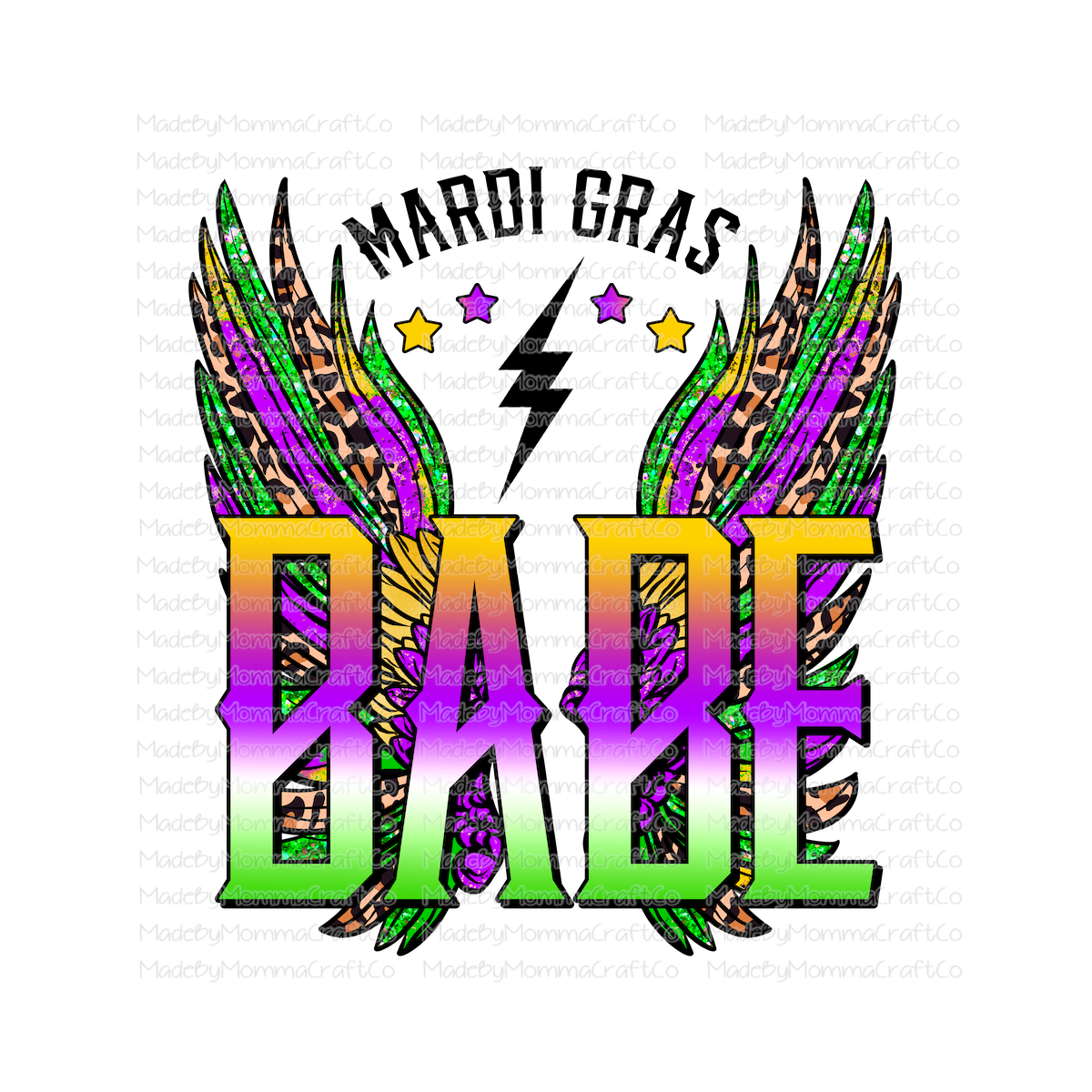 Mardi Gras Babe - Cheat Clear Waterslide™ or White Cast Sticker