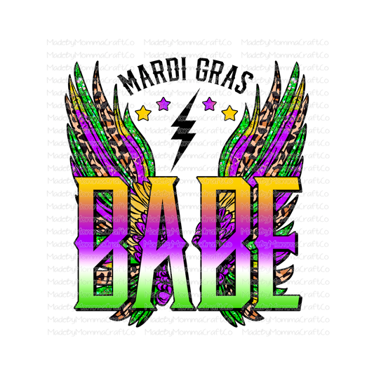 Mardi Gras Babe - Cheat Clear Waterslide™ or White Cast Sticker