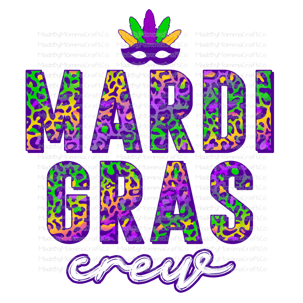 Mardi Gras Crew - Cheat Clear Waterslide™ or White Cast Sticker