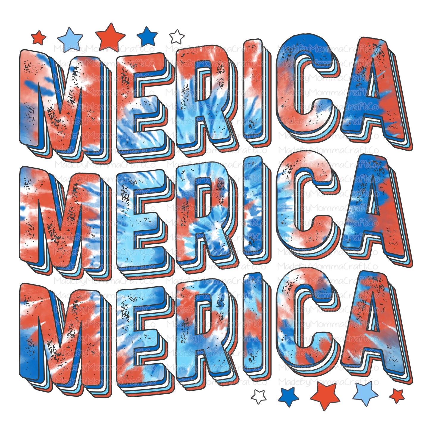 Merica Stacked Tie Dye - Cheat Clear Waterslide™ or White Cast Sticker