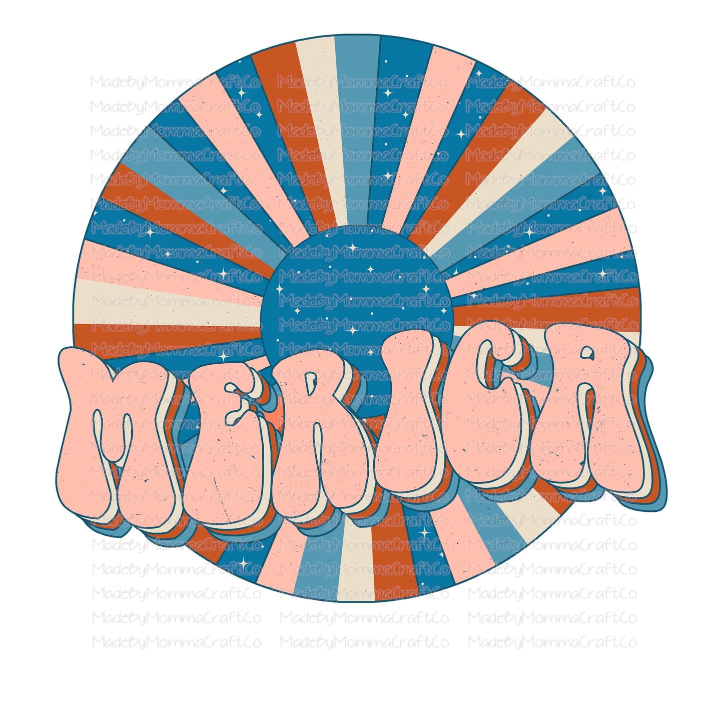 Merica Vintage Sunburst - Cheat Clear Waterslide™ or White Cast Sticker