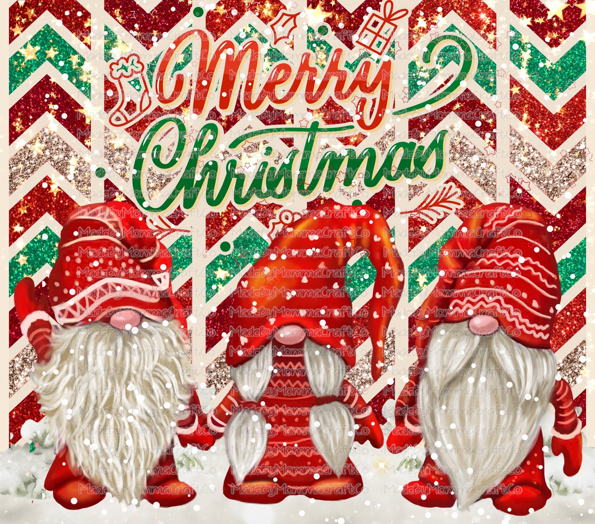 Gnomes Christmas 20oz Skinny Tumbler Sublimation Designs, Tumbler Wrap