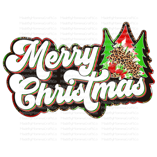 Merry Christmas Retro Tie Dye - Christmas - Cheat Clear Waterslide™ or White Cast Sticker