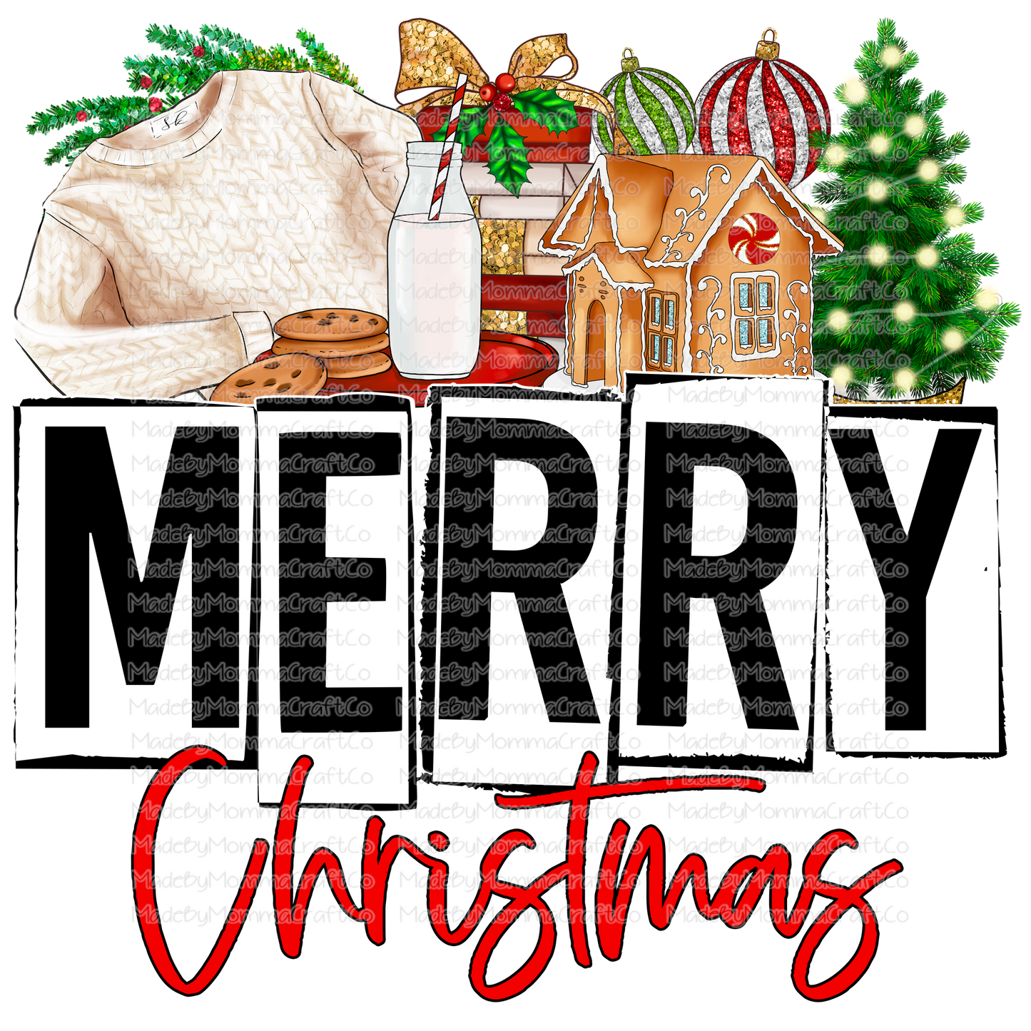 Merry Christmas Things - Christmas - Cheat Clear Waterslide™ or White Cast Sticker