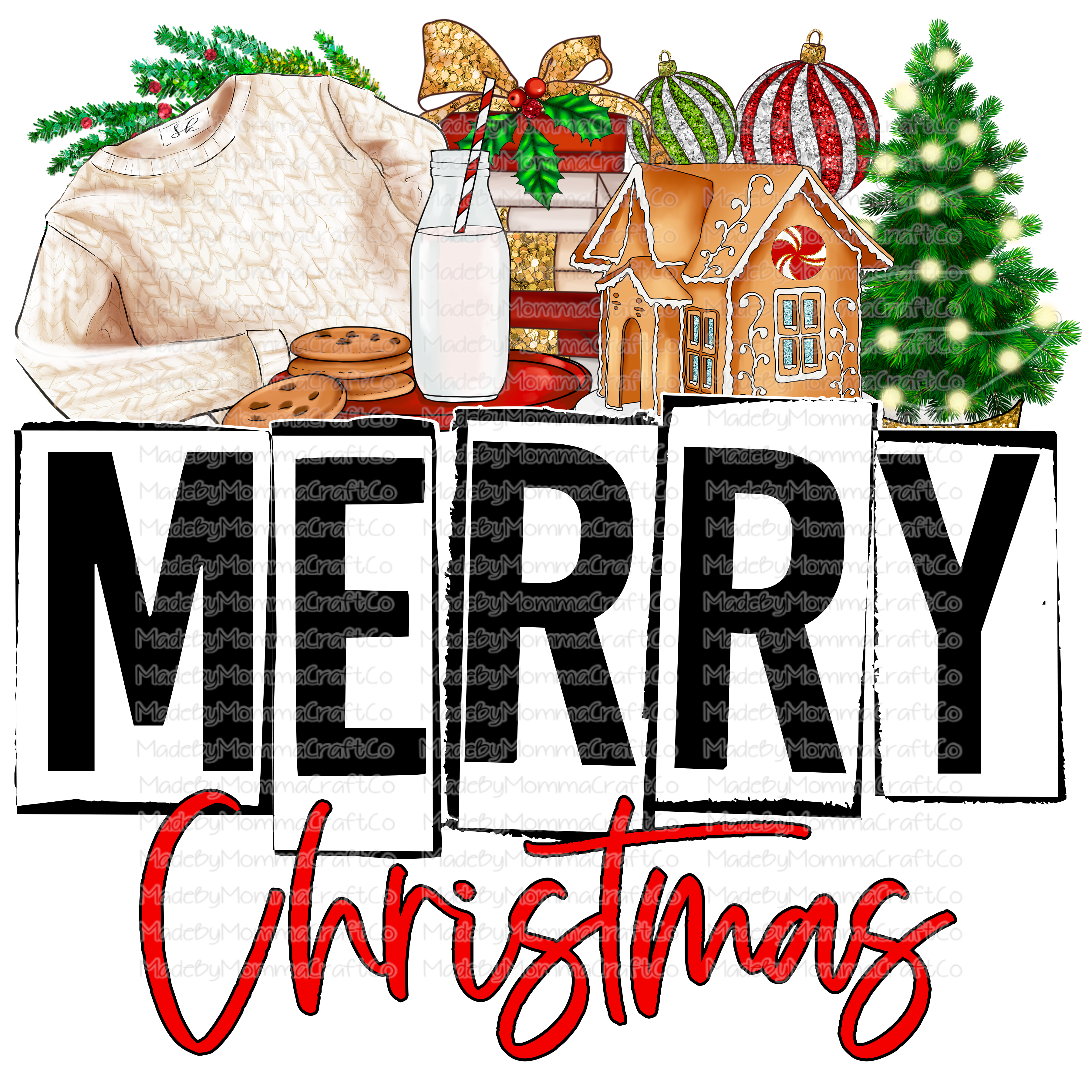 Merry Christmas Things - Cheat Clear Waterslide™ or White Cast Sticker