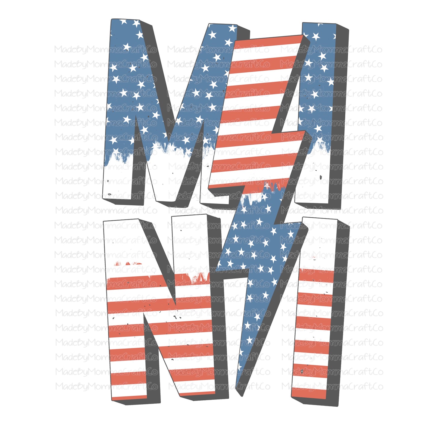 Mama Mini Set Flag Lightning America - Cheat Clear Waterslide™ or White Cast Sticker