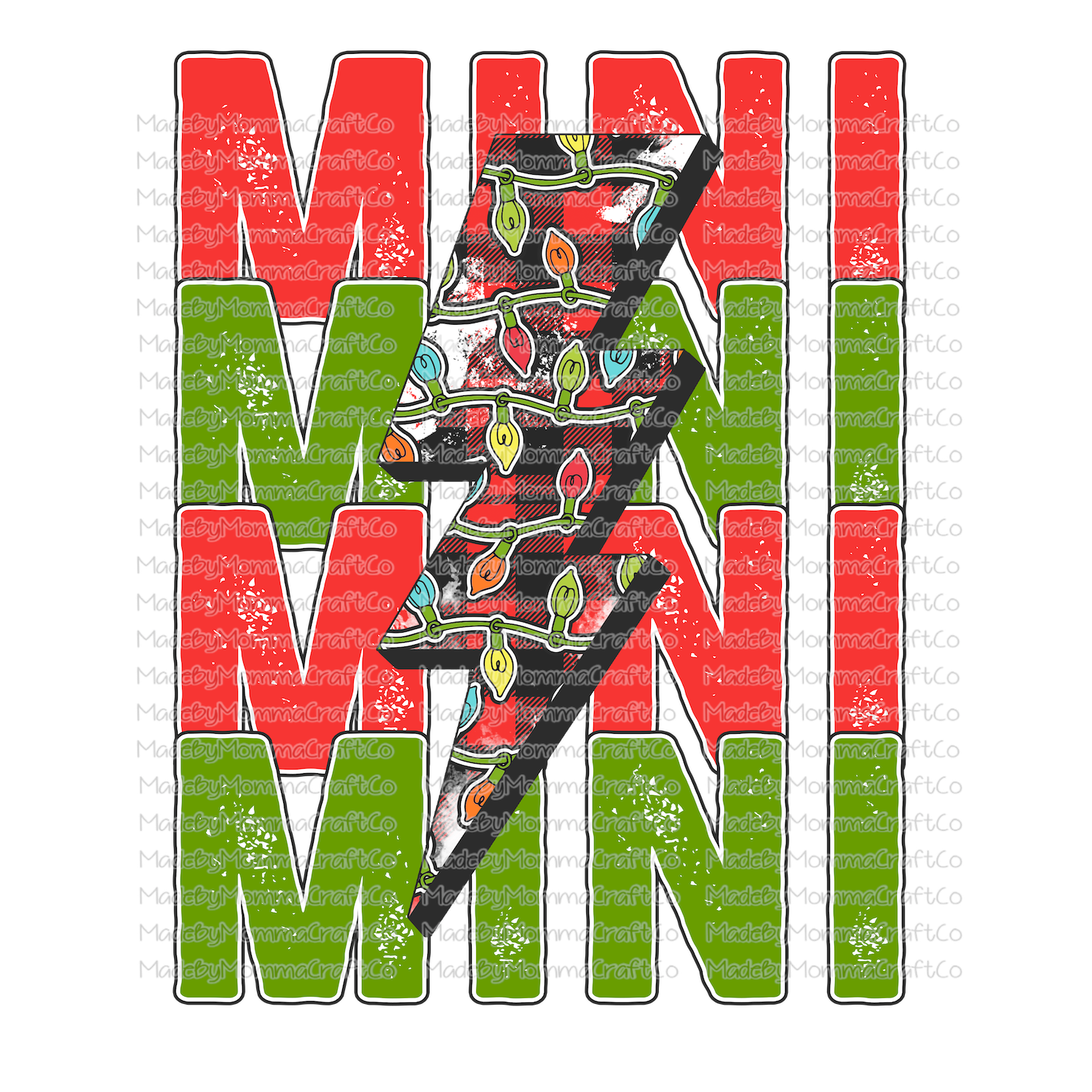Stacked Christmas Lightning Mama Mini Set - Cheat Clear Waterslide™ or White Cast Sticker