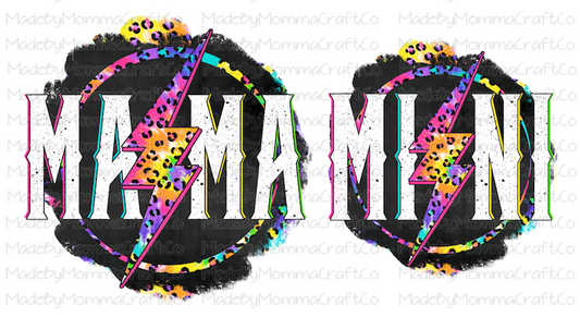 Retro Mama Mini Set Lightning Leopard Tie Dye- Cheat Clear Waterslide™ or Cheat Clear Sticker Decal