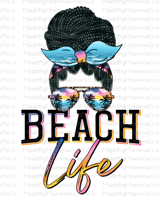 Messy Bun Beach Life - Cheat Clear Waterslide™ or White Cast Sticker