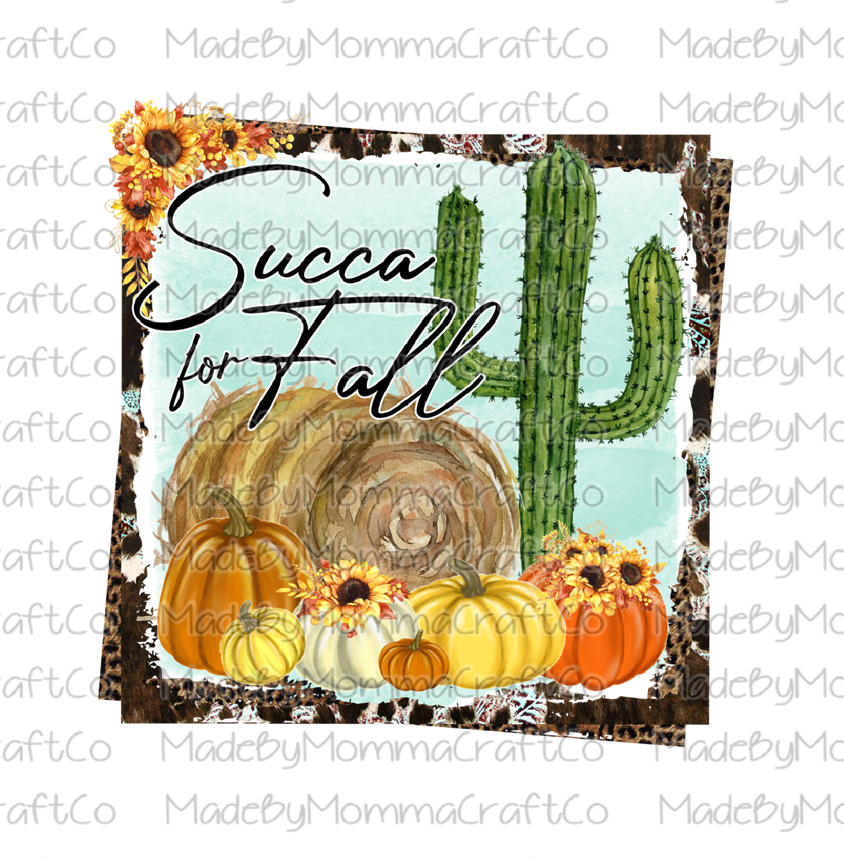 Succa For Fall Cactus Pumkins - Cheat Clear Waterslide™ or White Cast Sticker