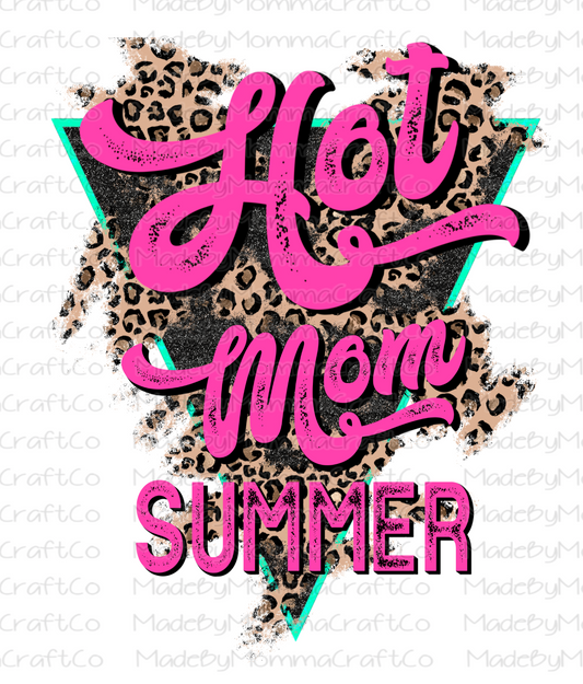 Hot Mom Summer Pink Leopard Retro - Cheat Clear Waterslide™ or White Cast Sticker