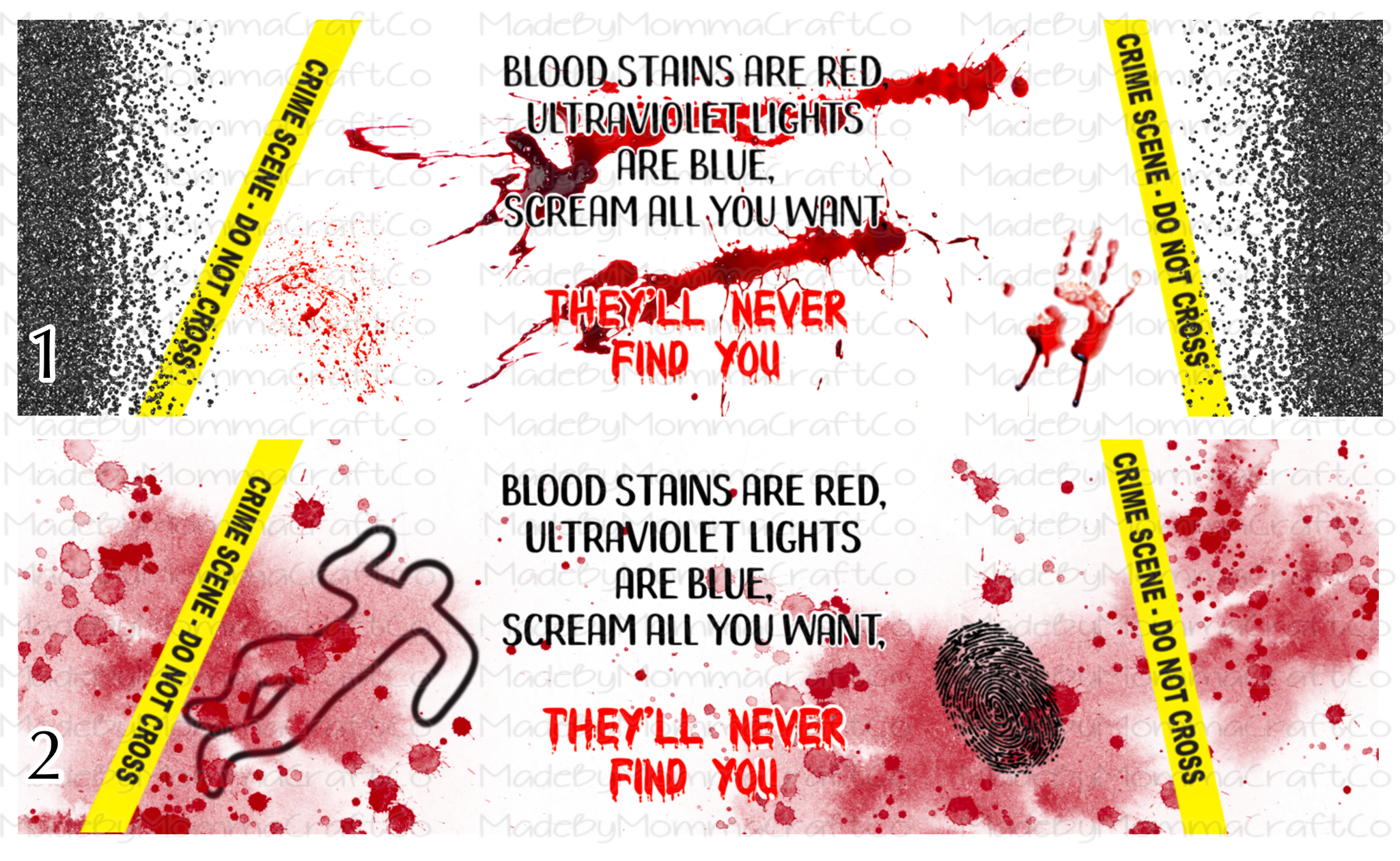 Murder Shows Bloody Pen wraps - Printed Waterslide or Digital Download