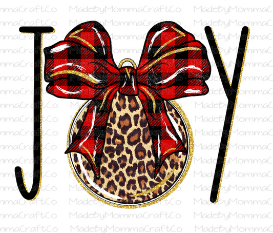 Joy Leopard Plaid Christmas - Cheat Clear Waterslide™ or White Cast Sticker