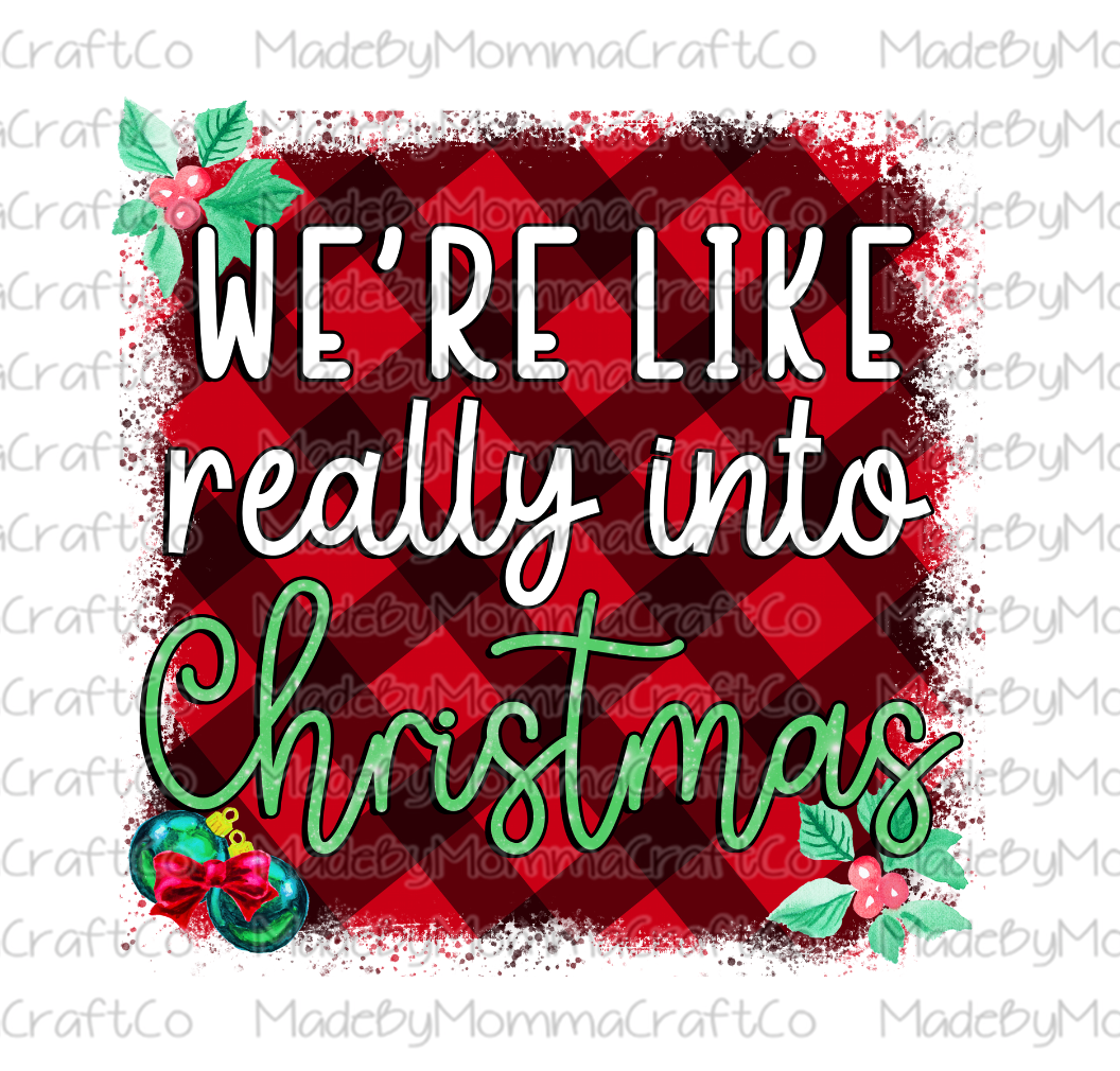 We&#39;re Like Really Into Christmas - Plaid - Cheat Clear Waterslide™ or White Cast Sticker