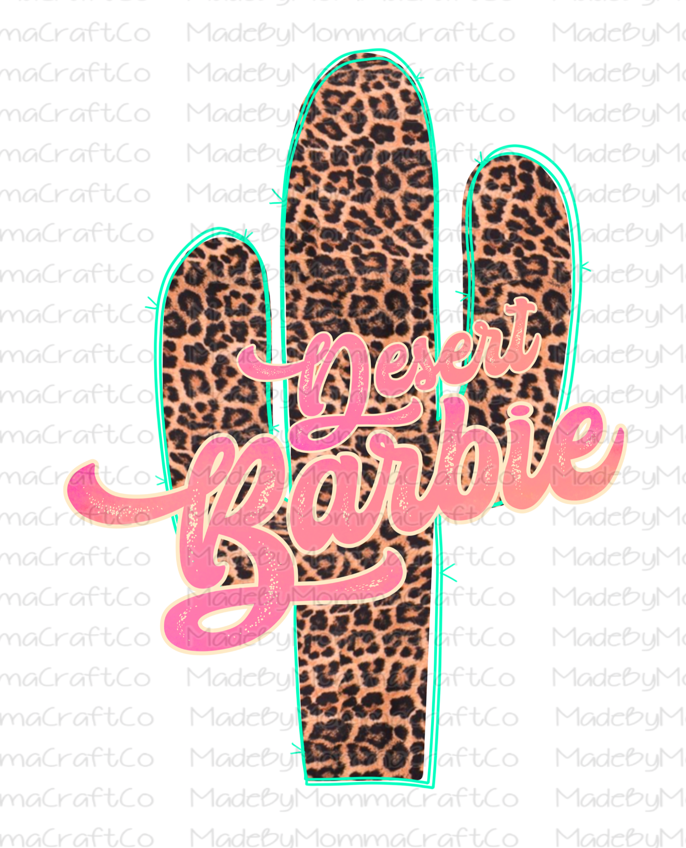 Retro Desert Barbie Pink And Leopard - Cheat Clear Waterslide™ or White Cast Sticker