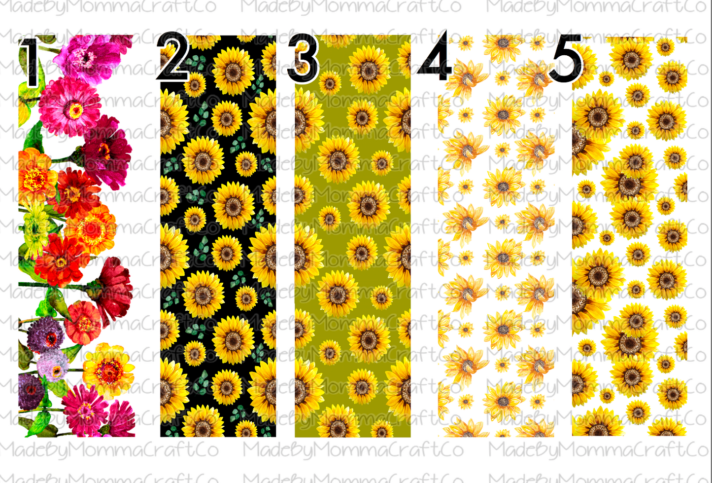 Floral Sunflower Daisies Pen Wraps - Printed Waterslide