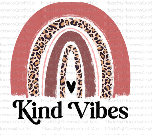 Kind Vibes Leopard Rainbow - Cheat Clear Waterslide™ or White Cast Sticker