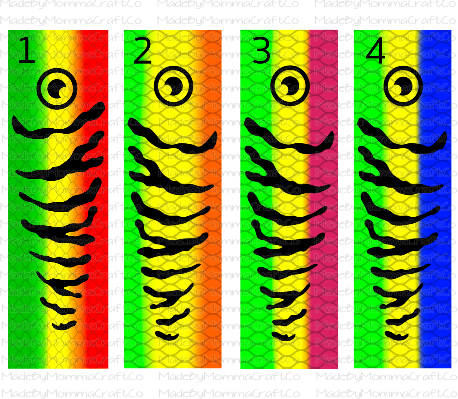 Neon Lures MultiColored Pen Wraps - Printed Waterslide or Digital Download