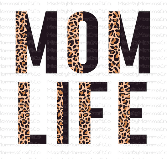 Mom Life Half Leopard - Cheat Clear Waterslide™ or White Cast Sticker