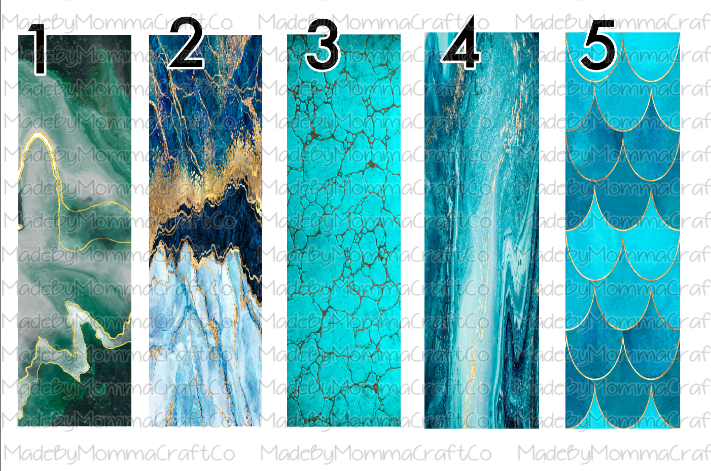 Turquois and Mermaid Scale Pen wraps - Printed Waterslide or Digital Download