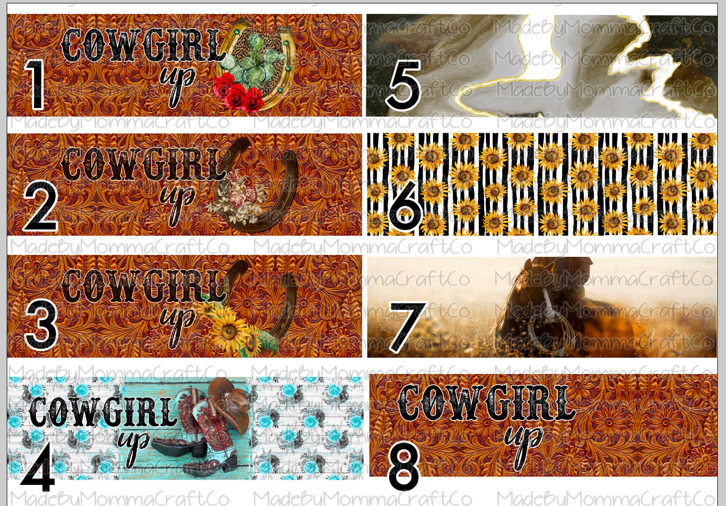 Western Horse Cowgirl Pen wraps - Printed Waterslide Or Digital Download