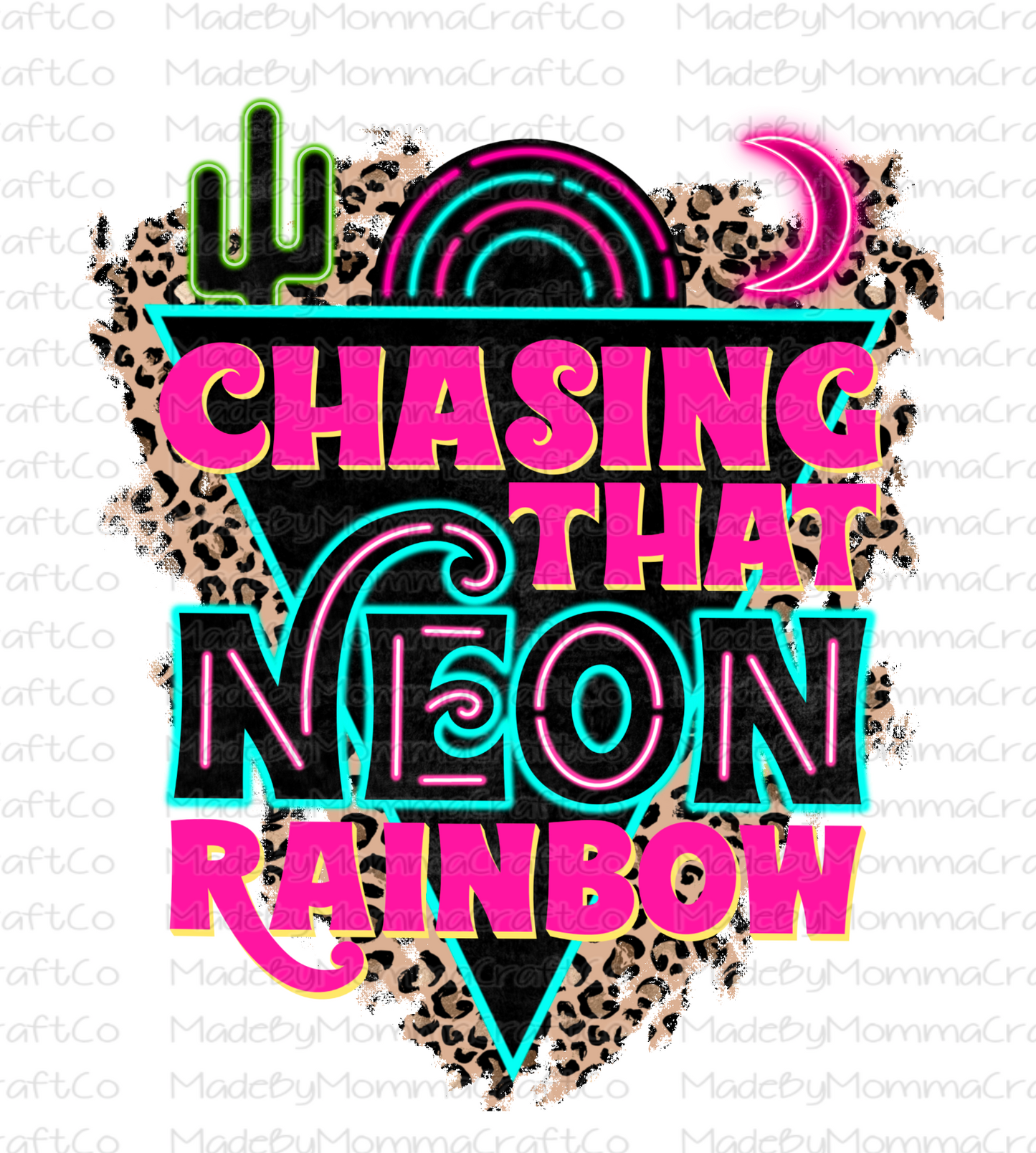 Retro Chasing That Neon Rainbow Leopard Cactus Moon - Cheat Clear Waterslide™ or White Cast Sticker