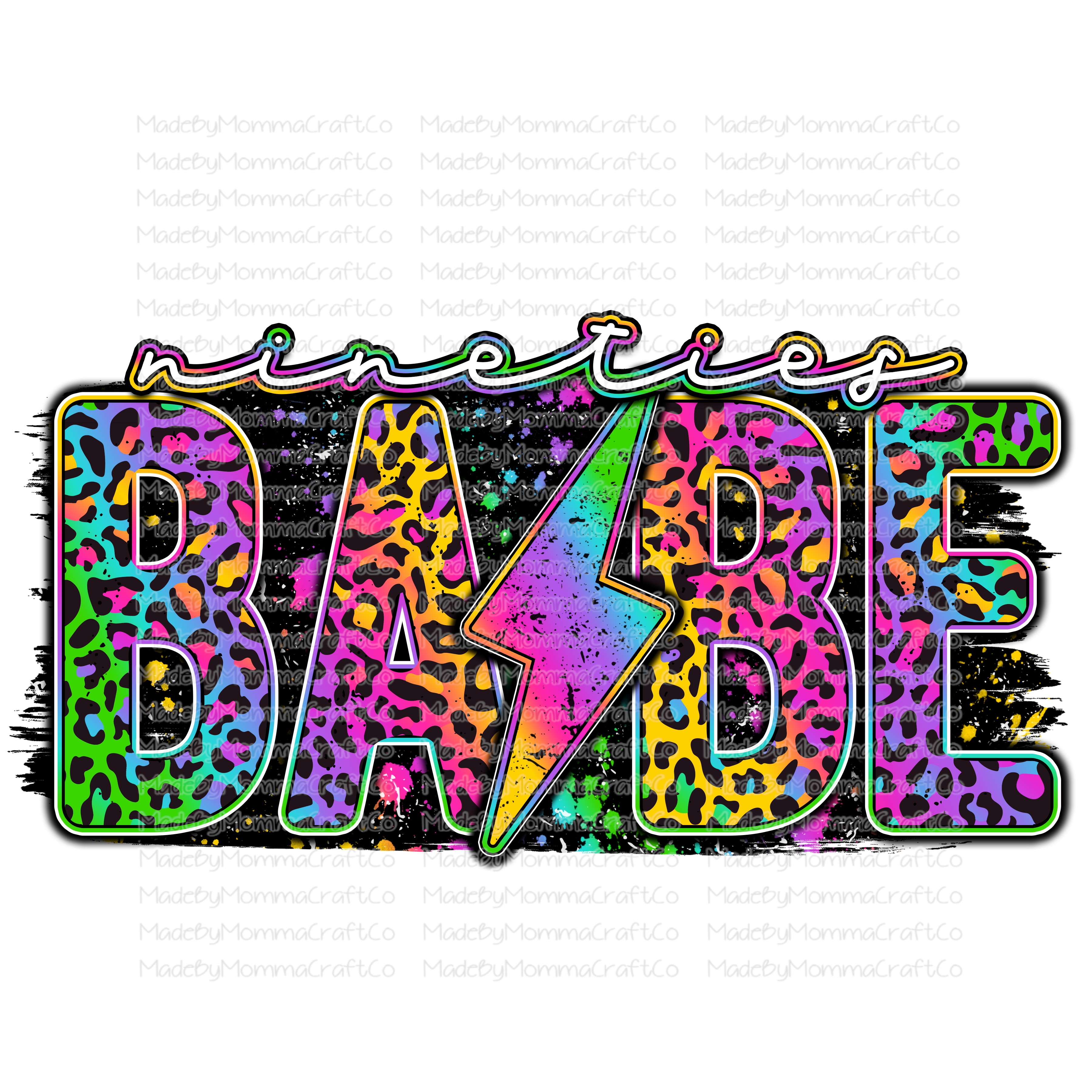 Nineties Babe - Rainbow Leopard - Cheat Clear Waterslide™ or White Cast Sticker