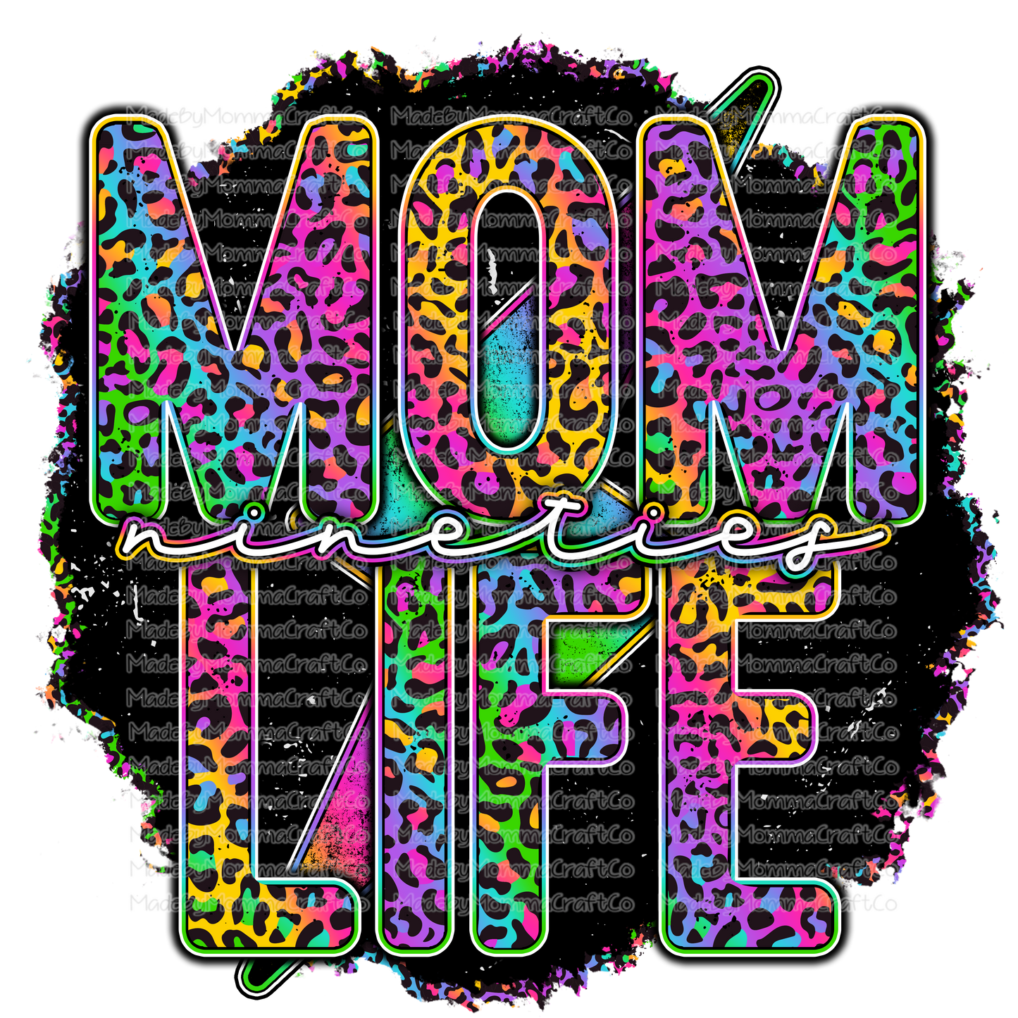 Nineties Mom Life - Rainbow Leopard - Cheat Clear Waterslide™ or White Cast Sticker