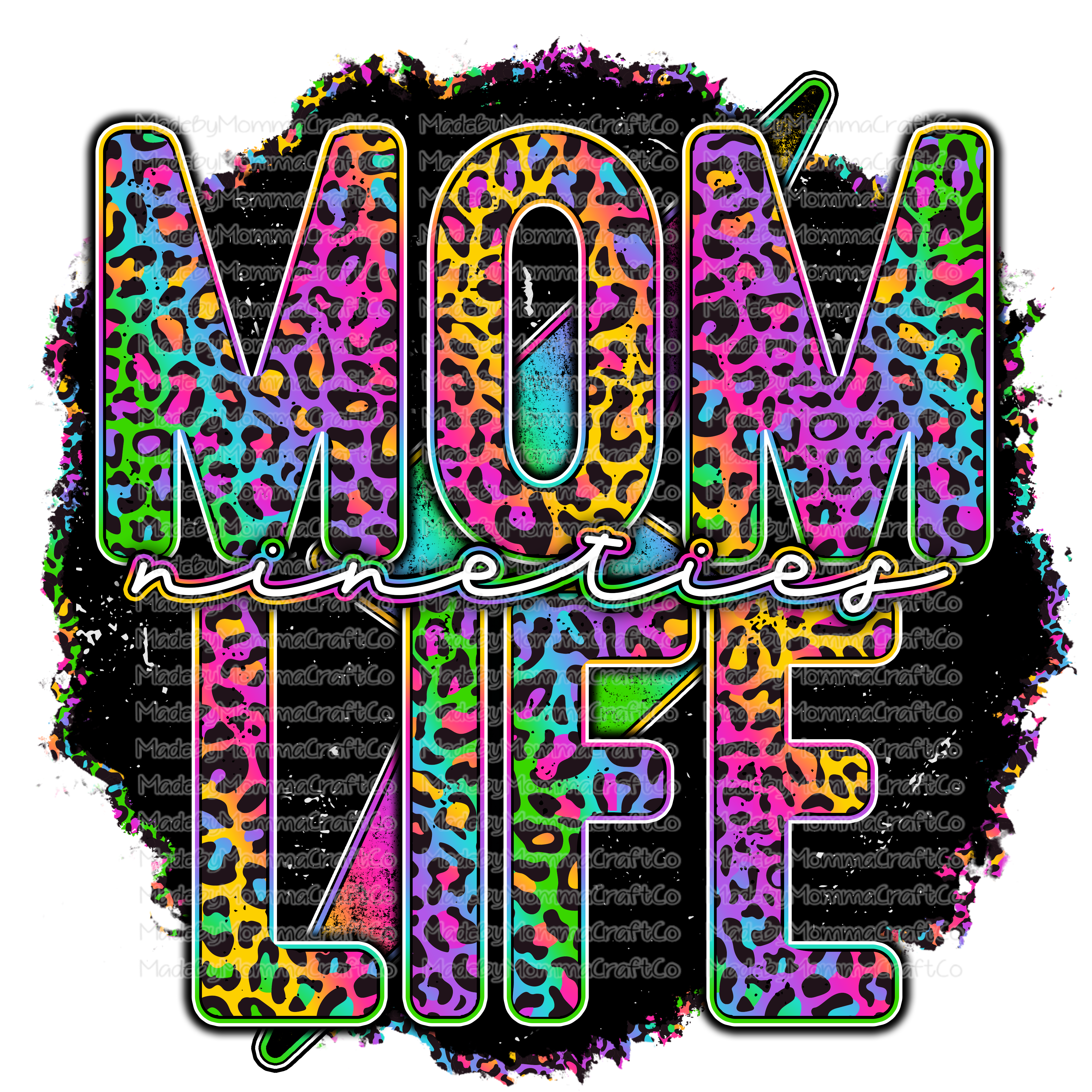 Nineties Mom Life - Rainbow Leopard - Cheat Clear Waterslide™ or White Cast Sticker