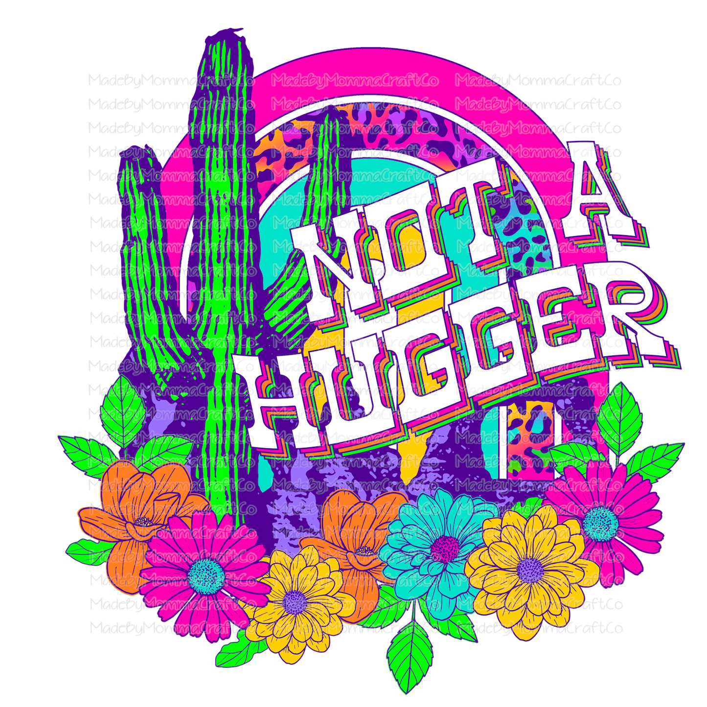 Not a Hugger Rainbow Bright Cactus - Cheat Clear Waterslide™ or White Cast Sticker