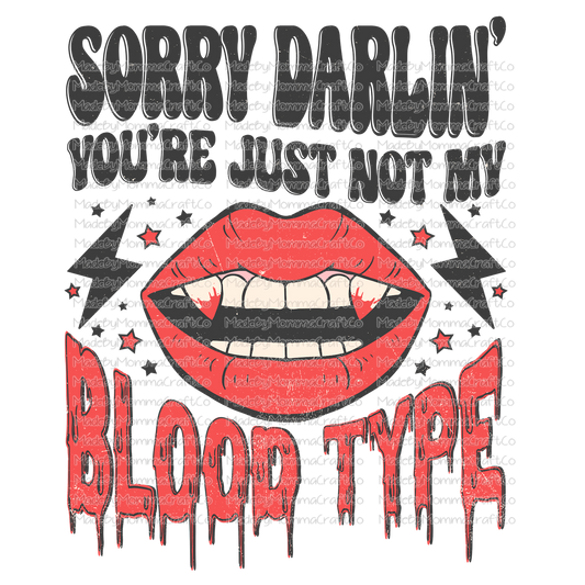 not my blood type retro vampire -Cheat Clear Waterslide™ or White Cast Sticker