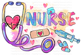 Nurse Watercolor - Cheat Clear Waterslide™ or White Cast Sticker