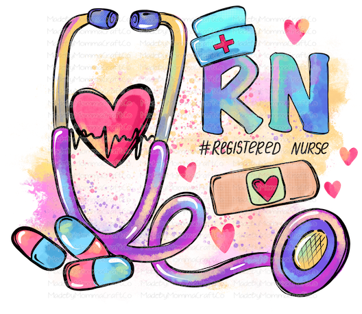 Registered Nurse RN Nurse Watercolor - Cheat Clear Waterslide™ or White Cast Sticker