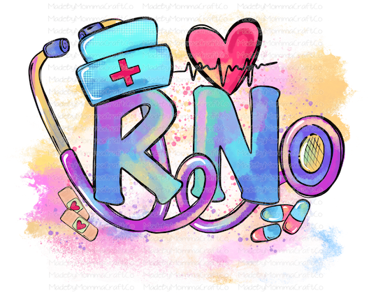 RN Nurse Watercolor - Cheat Clear Waterslide™ or White Cast Sticker
