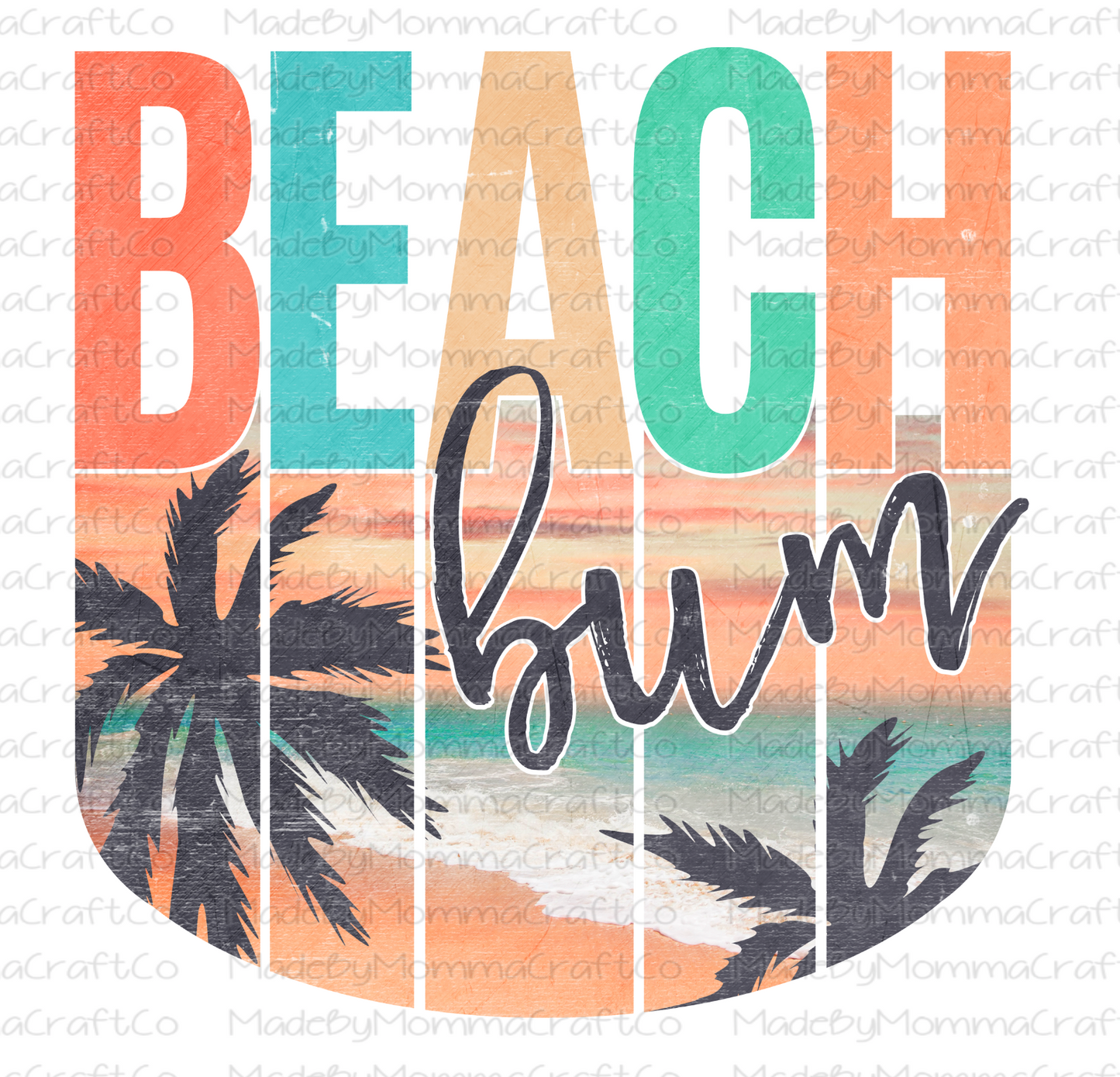 Retro Beach Bum - Cheat Clear Waterslide™ or White Cast Sticker