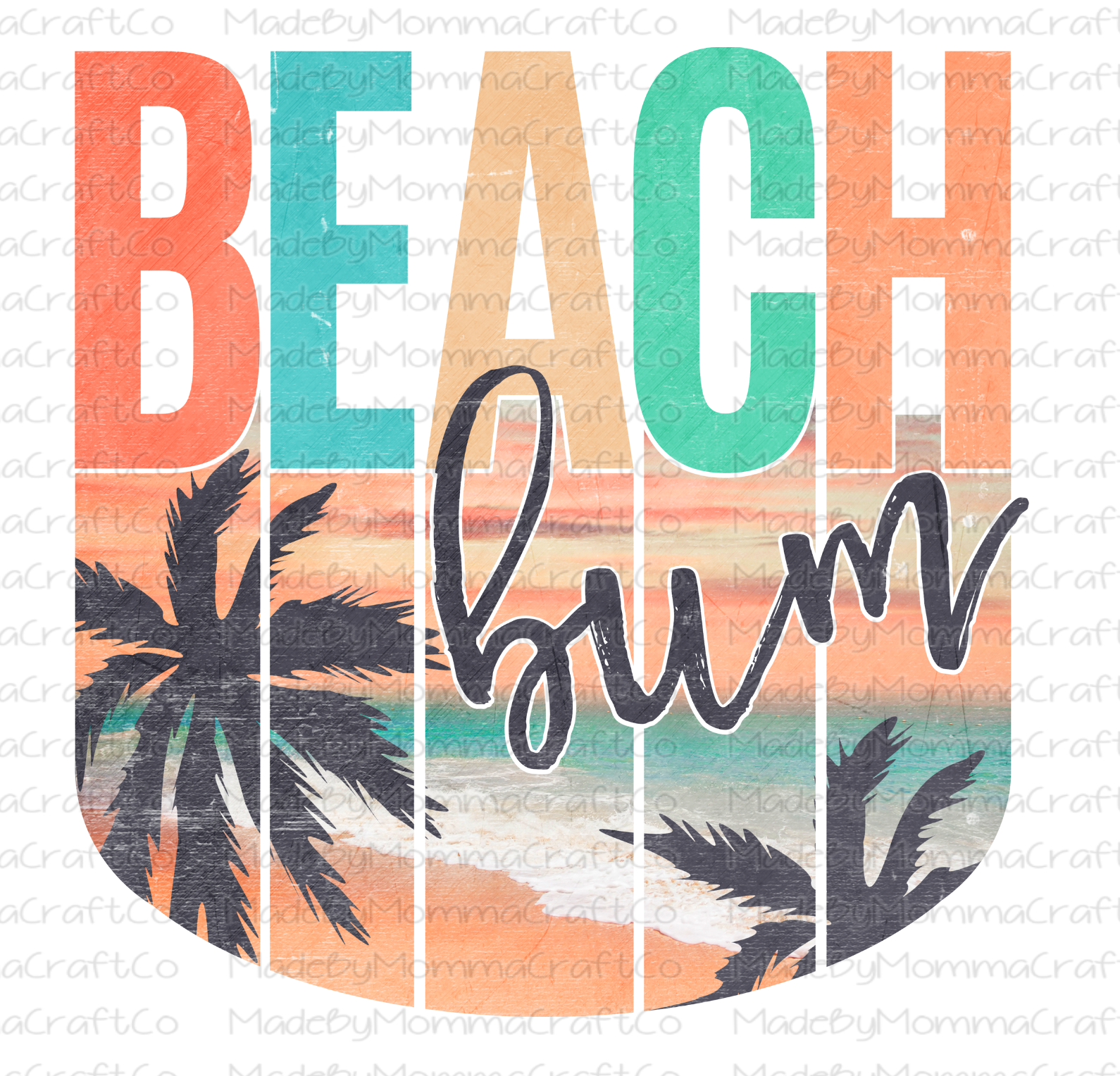 Retro Beach Bum - Cheat Clear Waterslide™ or White Cast Sticker