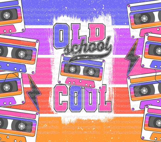 old school cool tape Tumbler Wrap - Sublimation Or Clear Waterslide Wrap