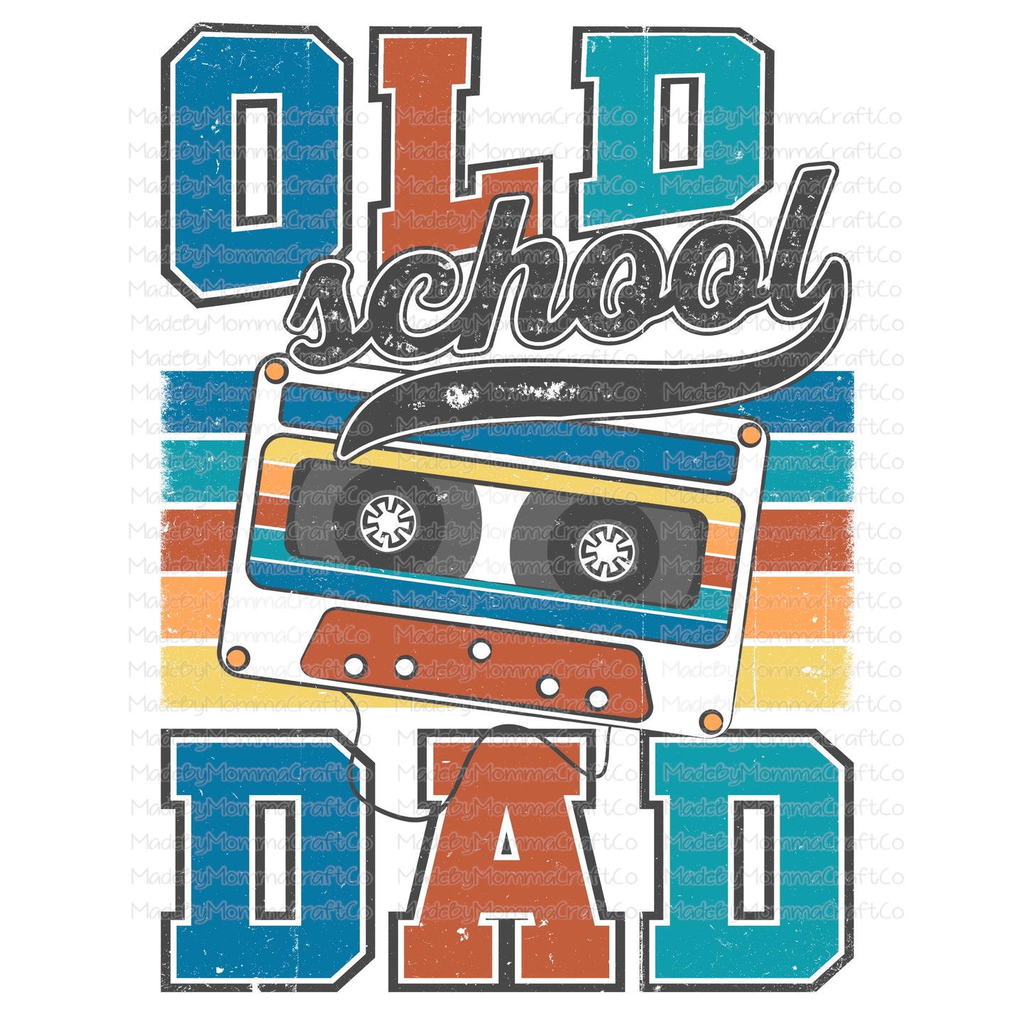 Old School Dad Vintage - Cheat Clear Waterslide™ or White Cast Sticker