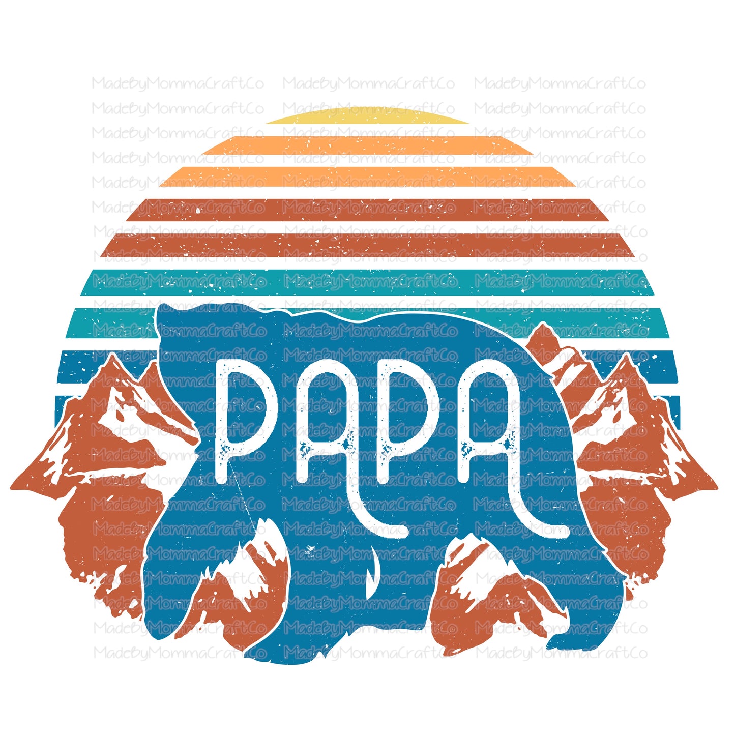 Papa Bear Mountains Vintage - Cheat Clear Waterslide™ or White Cast Sticker