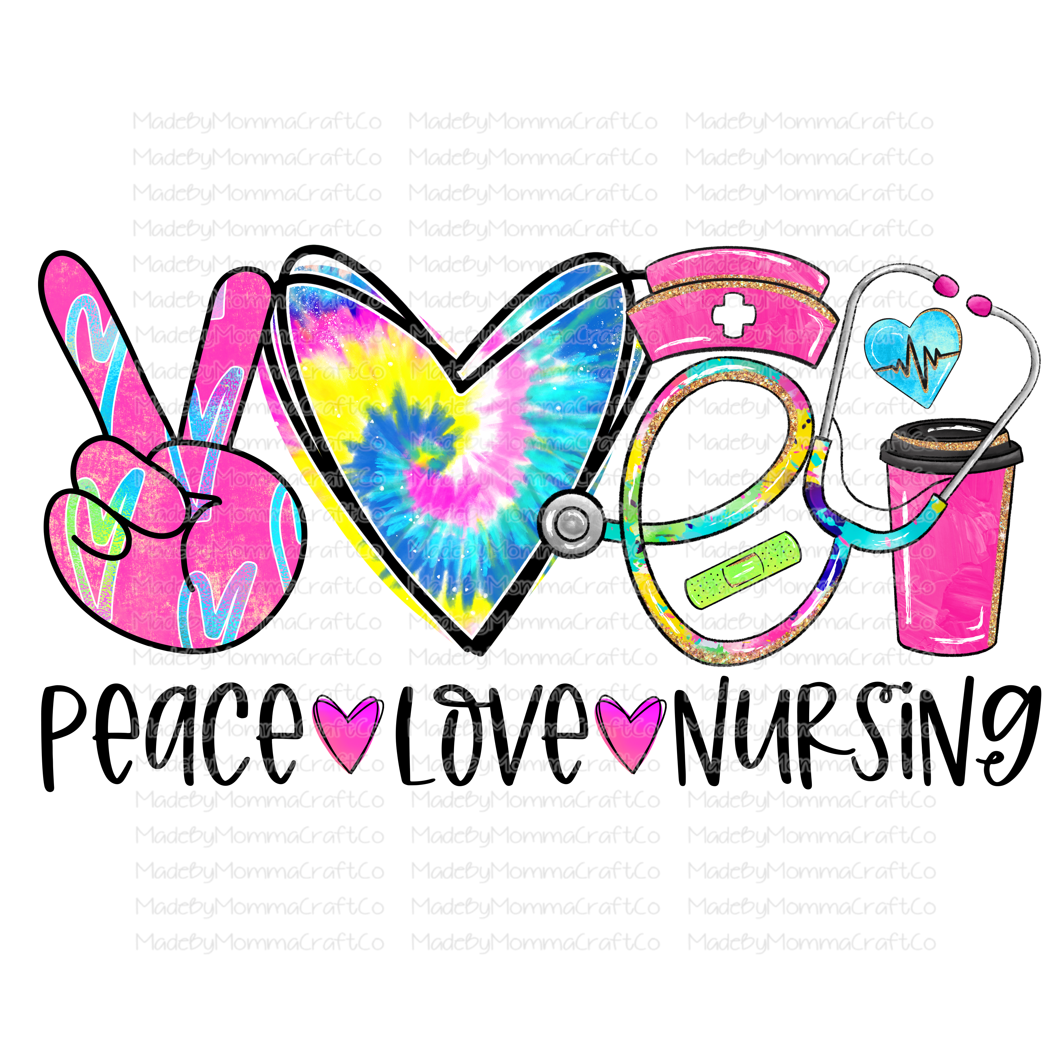 Peace Love Nursing - Cheat Clear Waterslide™ or White Cast Sticker