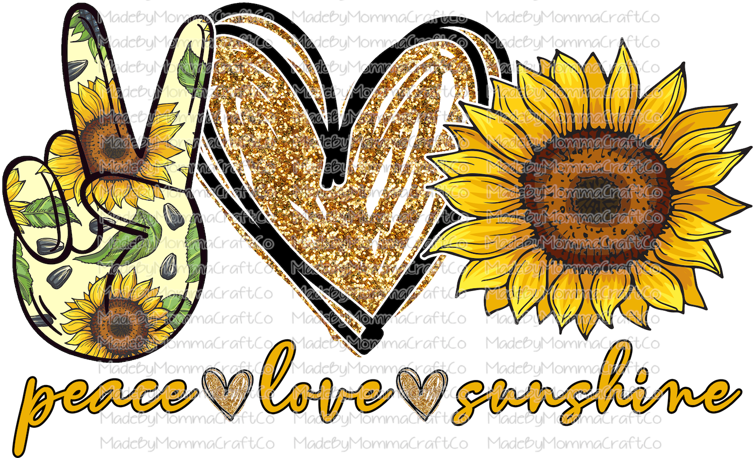 peace love sunshine -Cheat Clear Waterslide™ or White Cast Sticker